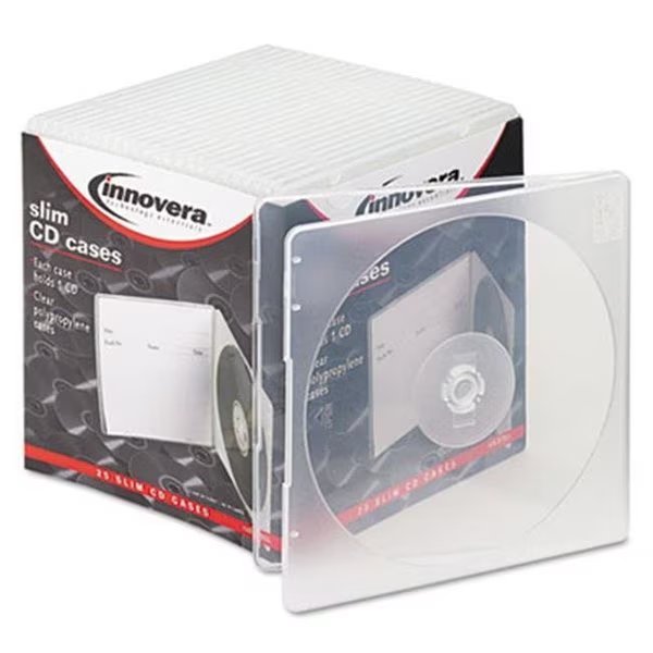 Innovera 81900 Slim CD Case; Clear; 25-Pack, Innovera, Mfr#: 81900